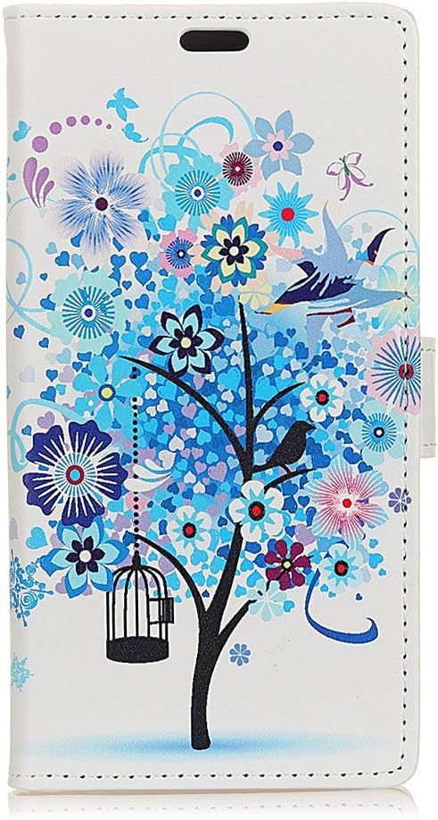 coque Alcatel 5V Phone Case,Painted pattern Flip Wallet Case for Alcatel 5V-Blue tree