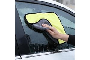 2Pcs Ultra Absorbent Microfiber Cleaning Cloth, Soft Lint‑Free Multi‑Purpose Towels for Home, Kitchen, Car, Bathroom (Grey-Ye