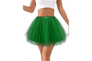 Ammiko Women Teens Tutu Adult 4 Layered Tulle Skirt Fluffy Dance Tutus Lined Elastic Halloween Costumes Running Party