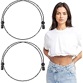 Mabor 2pcs Adjustable Shirt Tuck Band Women Bands for Tucking Shirts Stays Belt Adjustable Elastic Crop Bands Lightweight Sweater Cropping Belt for Women