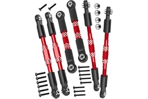 RCYouHott RC Aluminum Turnbuckles Camber Links Upgrades Part for 1/10 Slash/Rustler/Stampede/Jato/Hoss 4X4 4WD VXL,Turnbuckles Camber Links Hops Up,Red (#9027#9028#9029)