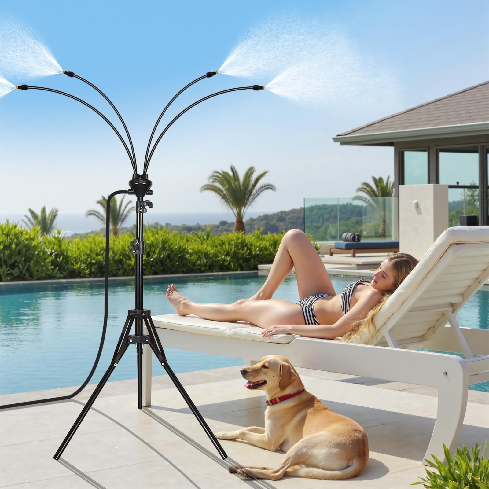Photo 1 of joyhalo Standing Misters for Outside Patio, Adjustable Height 5.3 FT Misting System for Cooling Outdoor, Portable Water Mister for Patio Cooling, Backyard, Porch, Garden Sprinkler