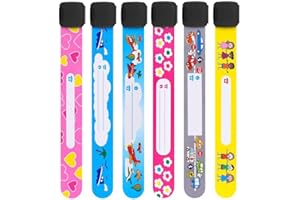 Xrten 6 Pack Child Emergency Bracelet, Kids Safety ID Wristband Bracelet Toddlers Identification, Waterproof Universal SOS Al