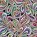 Colorful Paisley Print, Black Background, Cat-I-Tude, Ann Lauer, Benartex, By the Yard