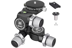 INNOREL Professional Geared Tripod Head for Precise Photography Adjustments with Arca Swiss Panoramic Pan-tilt CNC All Metal 3-Way Tripod Ball Head for DSLR Camera Max Load 6kg/11lb