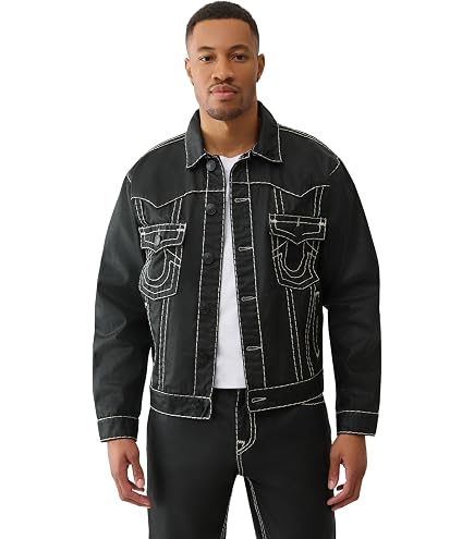 True Religion Sherpa PU Jacket for Men – Faux Leather Winter