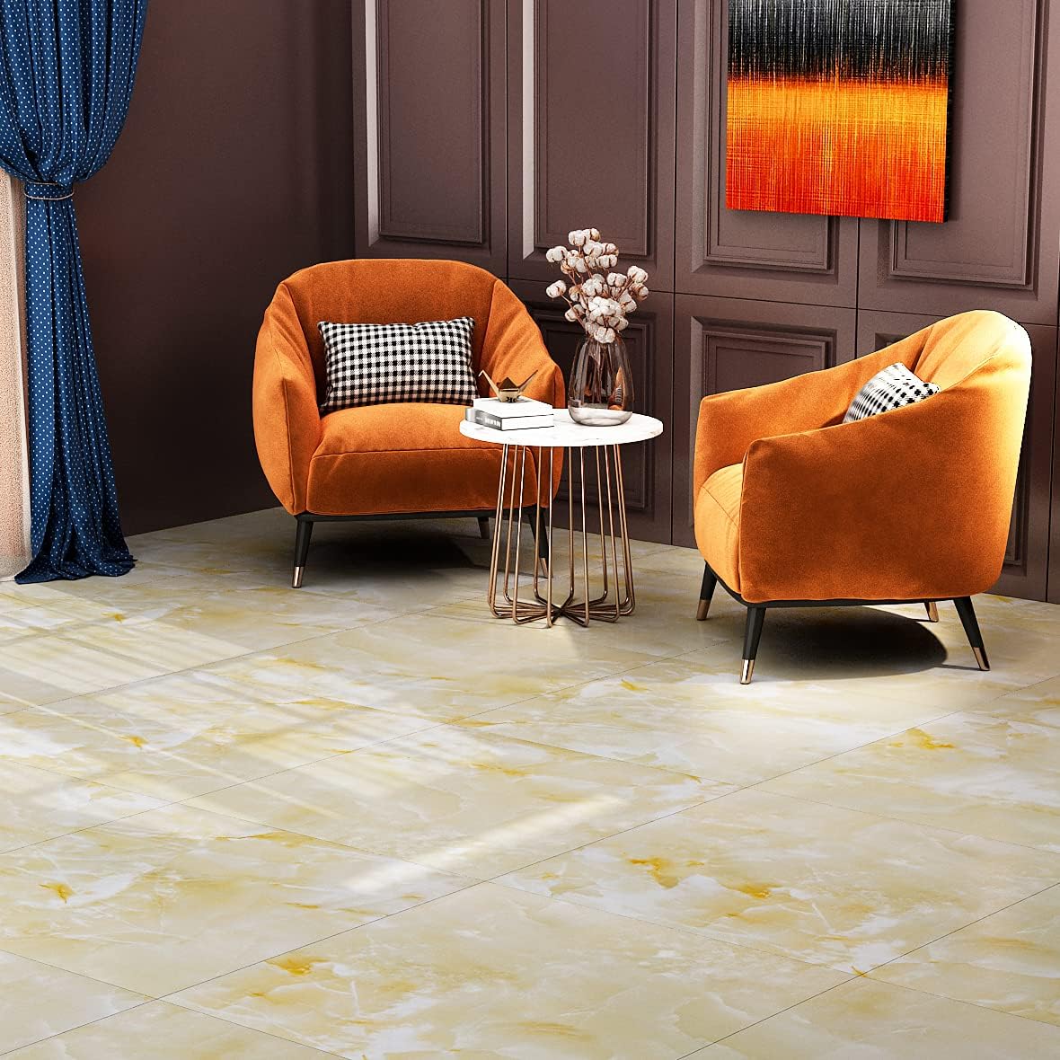 Livelynine Peel and Stick Floor Tile 12X12 Inch 16 Pack Waterproof Beige Marble Vinyl Flooring Peel and Stick Tile Flooring for Kitchen Bathroom Bedroom Dorm Farmhouse Tile Stickers Self Adhesive