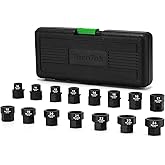 TecoTek 15-Piece 1/2-Inch Drive Metric Low Profile Impact Socket Set, Stubby Socket Set, 10mm-24mm, No Skips Sizes, 6 Point, 