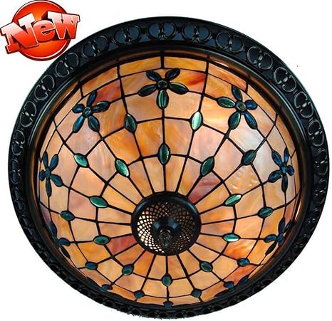 Tiffany Style Ceiling Fixture Flush Mount Ceiling Light Natural