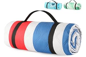ANJ Outdoors (2025 Upgrade) Extra Large Waterproof Picnic Blankets | Foldable Sandproof Beach Blanket N Outdoor Blanket | 5-Layer Machine Washable Soft Picnic Mat for Camping, Grass, Park N Stadium