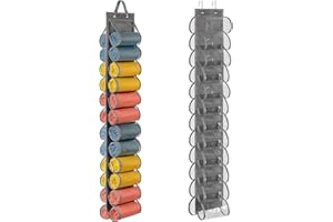 Lirex Hanging Yoga Legging Storage Organizer with 24 Pockets, Foldable Oxford Cloth Hanging Closet Organizer Shirts Jeans Storage Hanger Socks Holder for Family Closet Bedroom, Grey