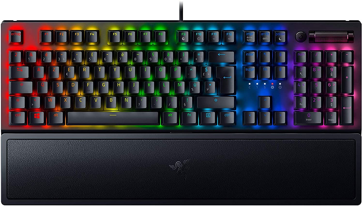 Razer Blackwidow V3 (Green Switch) - Clavier De Jeu Mécanique Filaire Avec Éclairage Rgb (Switchs Mécaniques Verts Razer) Clavier Azerty - Noir