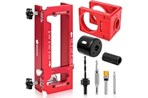 Door Hinge Jig, Aluminum Alloy Door Hinge Template Kit for Router, Adjustable Mortise Jig Fits for 2.5" to 5" Length, Square,