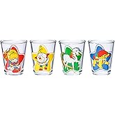 Silver Buffalo Rainbow Brite Multi Character Star 4pc. 1.5oz. Mini Glass Set 4x1