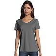 Hanes Perfect-T V-Neck T-Shirt, Cotton Short Sleeve Tee for Women, 1 or 2 Pack