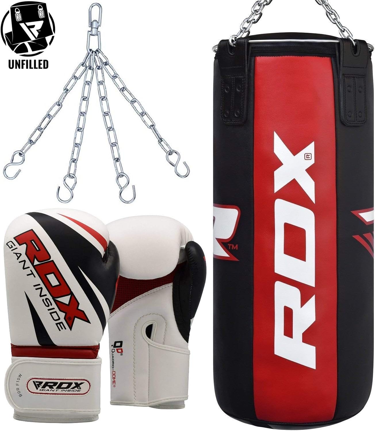 RDX Pro Punch Bag Cowhide Leather UNFILLED 3FT MMA Boxing Punching