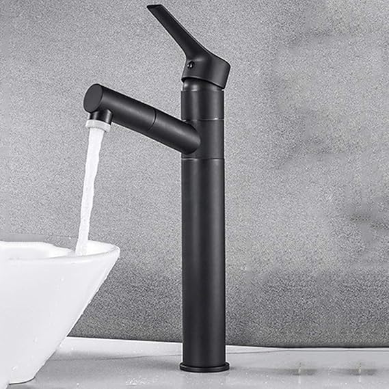 Grifo de Cascada Lavabo de baño Negro Grifo de Lavabo Lavabo Caliente y