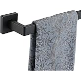 JQK Black Towel Bar, Rounded Edges 20.41 Inch Towel Rack, 304 Stainless Steel Bathroom Wall Mount, Useable Length 18 Inch, TB250L18-PB