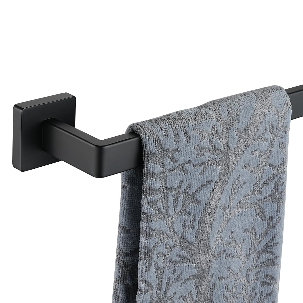Photo 1 of JQK Black Towel Bar, Rounded Edges 14.41 Inch Towel Rack, 304 Stainless Steel Bathroom Wall Mount, Useable Length 12 Inch, TB250L12-PB