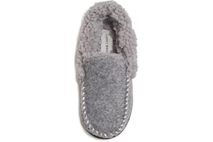 Lucky Brand Boy's Faux Wool A-line House Shoes for Kids, Memory Foam Slippers