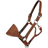Professional's Choice Chocolate Floral Roughout Bronc Halter | S
