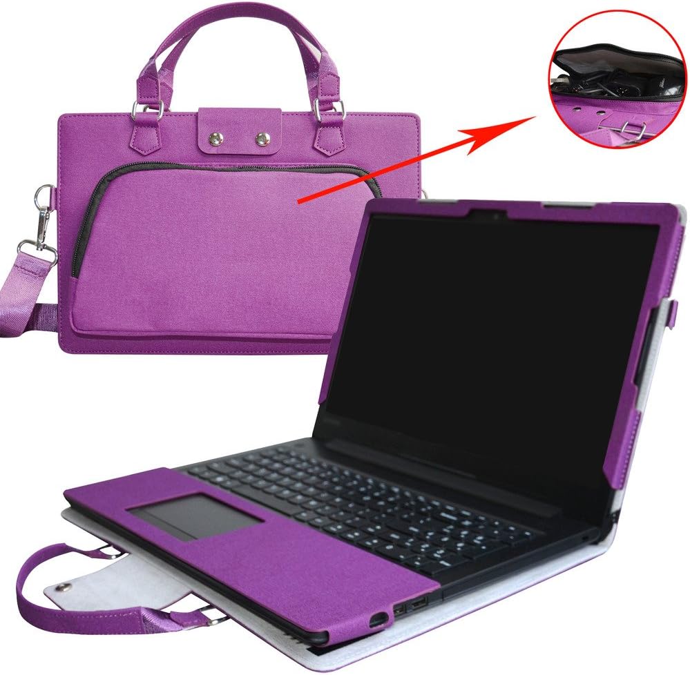 ideapad 310 15 Case,2 in 1 Accurately Designed Protective PU Leather Cover + Portable Carrying Bag For 15.6" Lenovo ideapad 310 15 310-15ABR 310-15ISK 310-15IKB Laptop(Not fit ideapad 320/320s),Purple