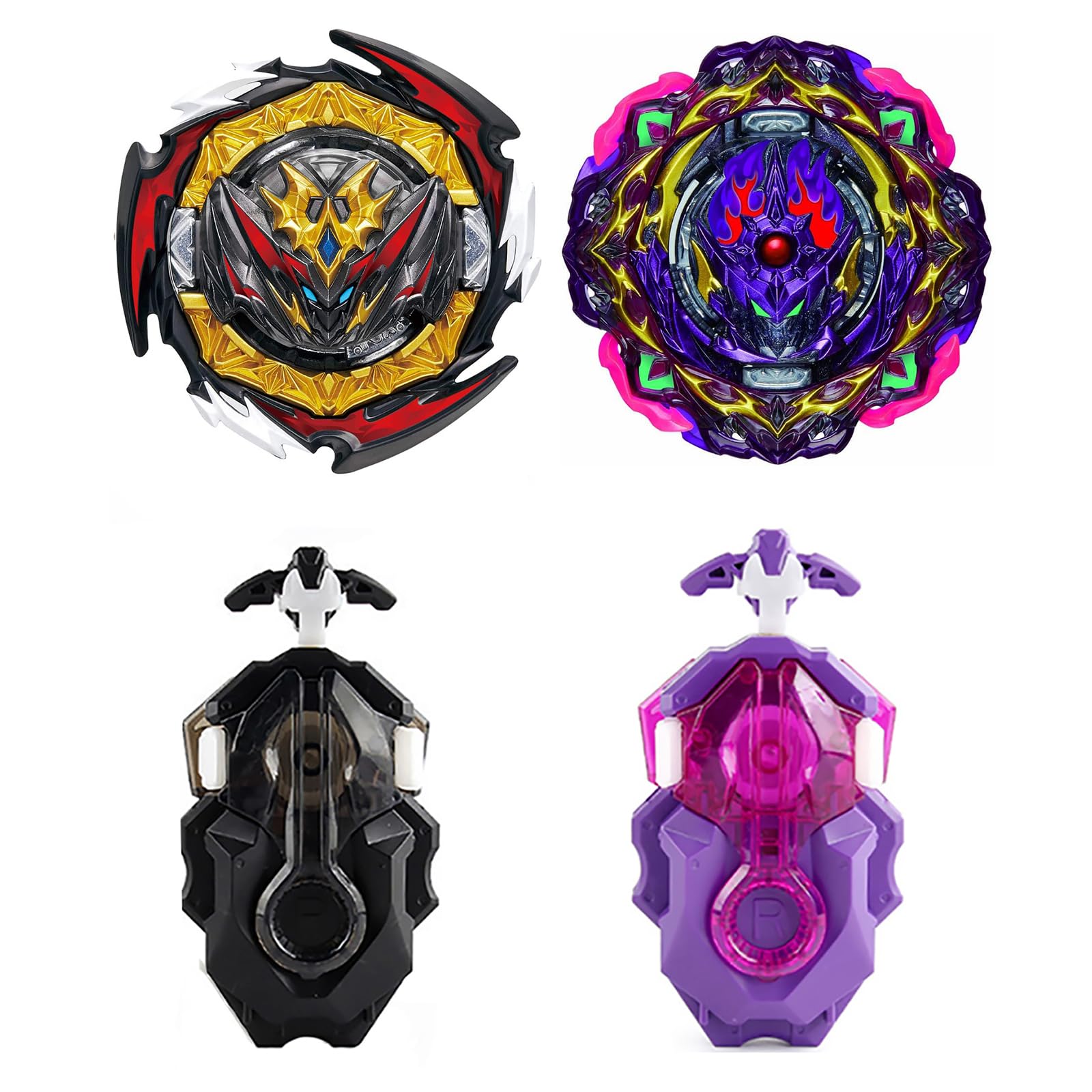 Netoke Gyros Turbo Set, 4D Metal Fusion Combat Gyros, With Battling Top Launcher, Gift Sets,(B-180+B-206)