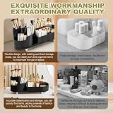 Bulla 360 Rotating Makeup Organizer, 5 Compartments, ABS Black Storage view 4