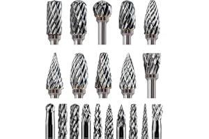 10-Piece Tungsten Carbide Rotary Burr Set, 1/8" Shank & Rotary Tools - Metal Grinding, Wood Carving, Stone Engraving Bits - H