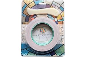 ARTIMUSES 1/4 Inch Copper Foil Tape for Stained Glass,DIY Handicrafts,Crafting,36 Yards (2Rolls)