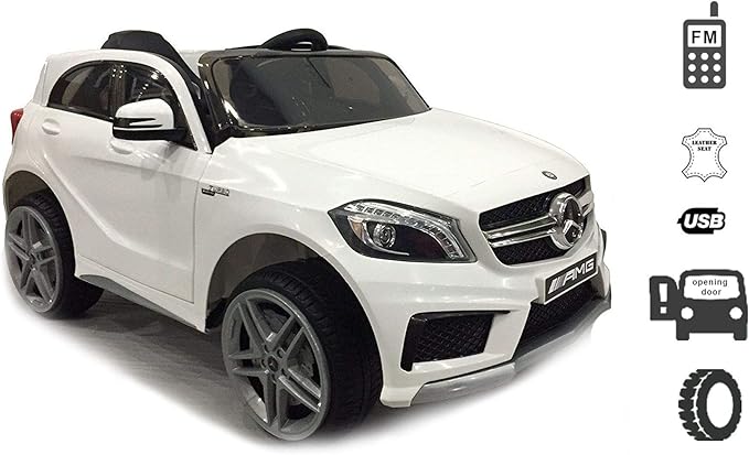 Riricar Voiture Electrique Enfant Mercedes Benz A45 Amg Blanc 1 Place Avec Telecommande 2 4 Ghz Batterie 12 V 2x Moteur 35w 36 Mois 7 Ans Amazon Fr Jeux Et Jouets