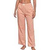Viakeo Womens Pajama Pants Cotton Plaid Lounge Pants Y2K Pj Bottoms Drawstring Sleepwear With Pockets S-3XL