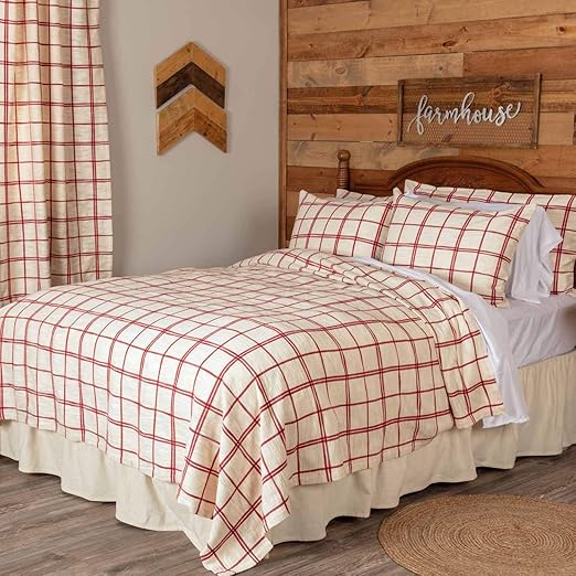 Amazon Com Piper Classics Red Double Windowpane Twin Coverlet