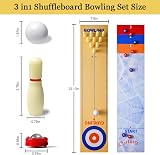 RAYNA GAMES 3 in 1 Tabletop Shuffleboard Bowling Curling Set 8 P rollers view 2