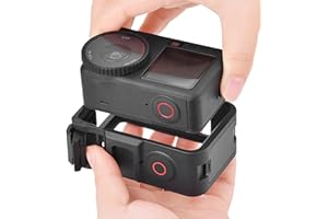 Camera Cage Compatible with DJI OSMO Action 6 Camera Accessories, PC Protective Cage Expansion Frame Case with Cold Shoe Moun