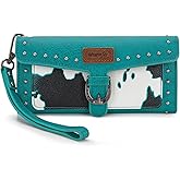 Montana West X Wrangler Womens Wallet Western Wristlet for Women Large Rfid Wallet with Detachable Credit Card Holder