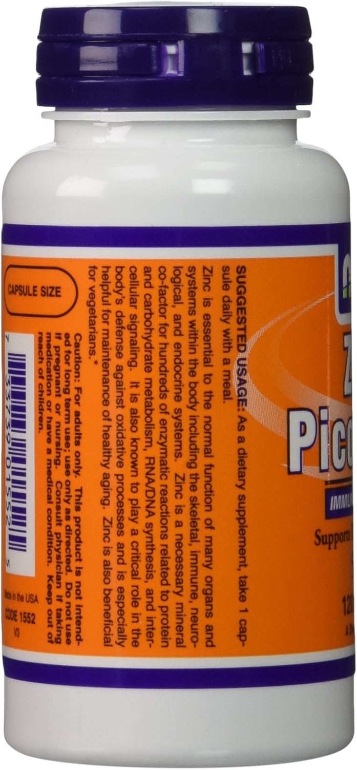 NOW Zinc Picolinate 50mg,120 Capsules (Pack of 2): Health & Personal Care