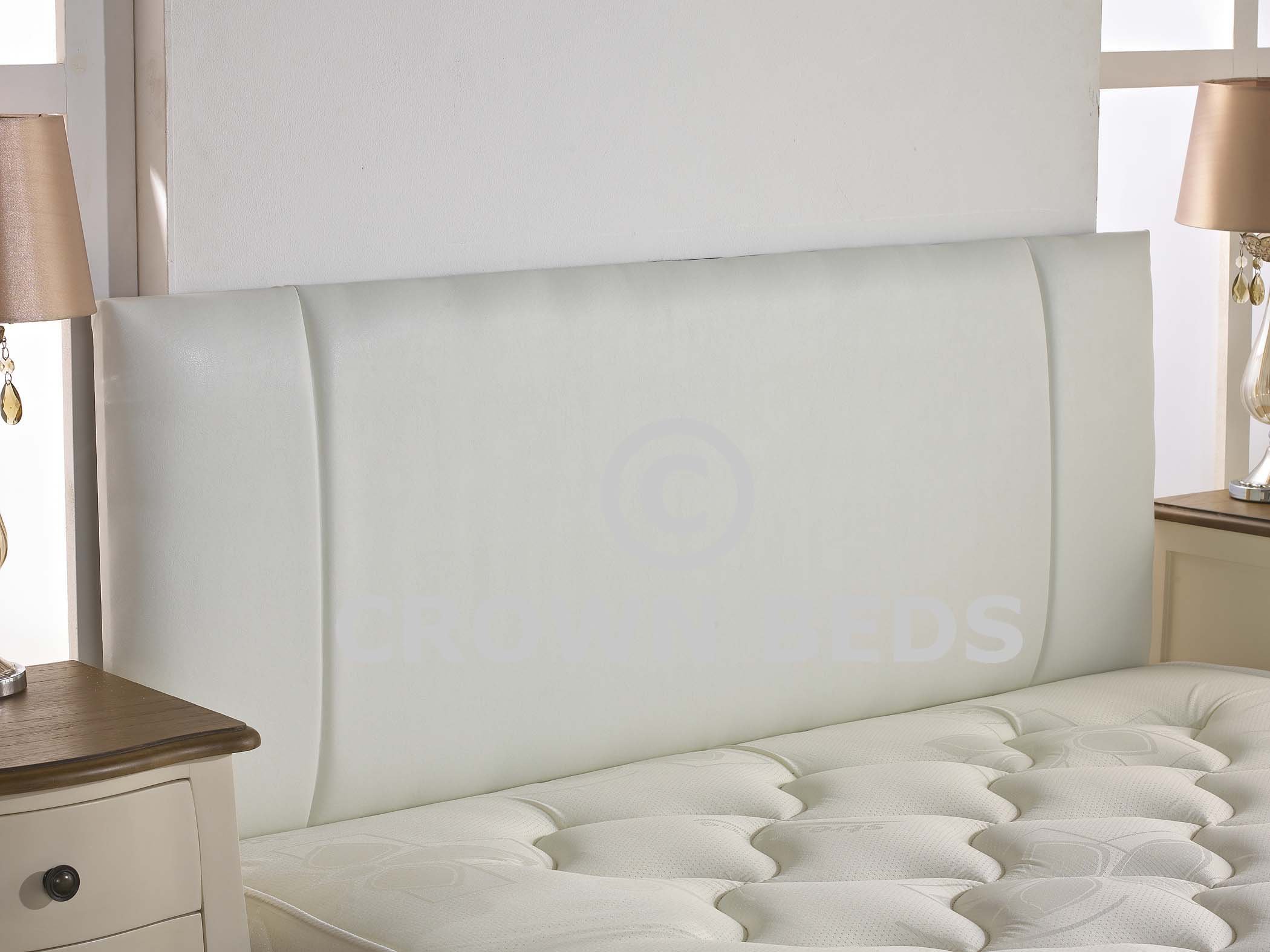 CROWNBEDSUK QUALITY FAUX LEATHER PORTOBELLO HEADBOARD 2ft6,3ft,4ft,4ft6,5ft,6ft NEW!!!!! (3ft single, white)