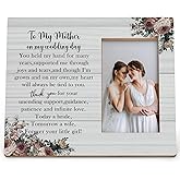 DIENADFX Wedding Day Picture Frame, Mother of the Bride Gifts, Thank You Appreciation Gift for Mom Mother Mommy, to My Mom on My Wedding Day Wood Picture Frames for 4x6 Photos