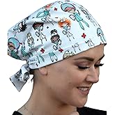 KimKaps Tie-back Style Surgical Nurse Scrub Hat - Cute Heroine Nurse Design cap - Style 3