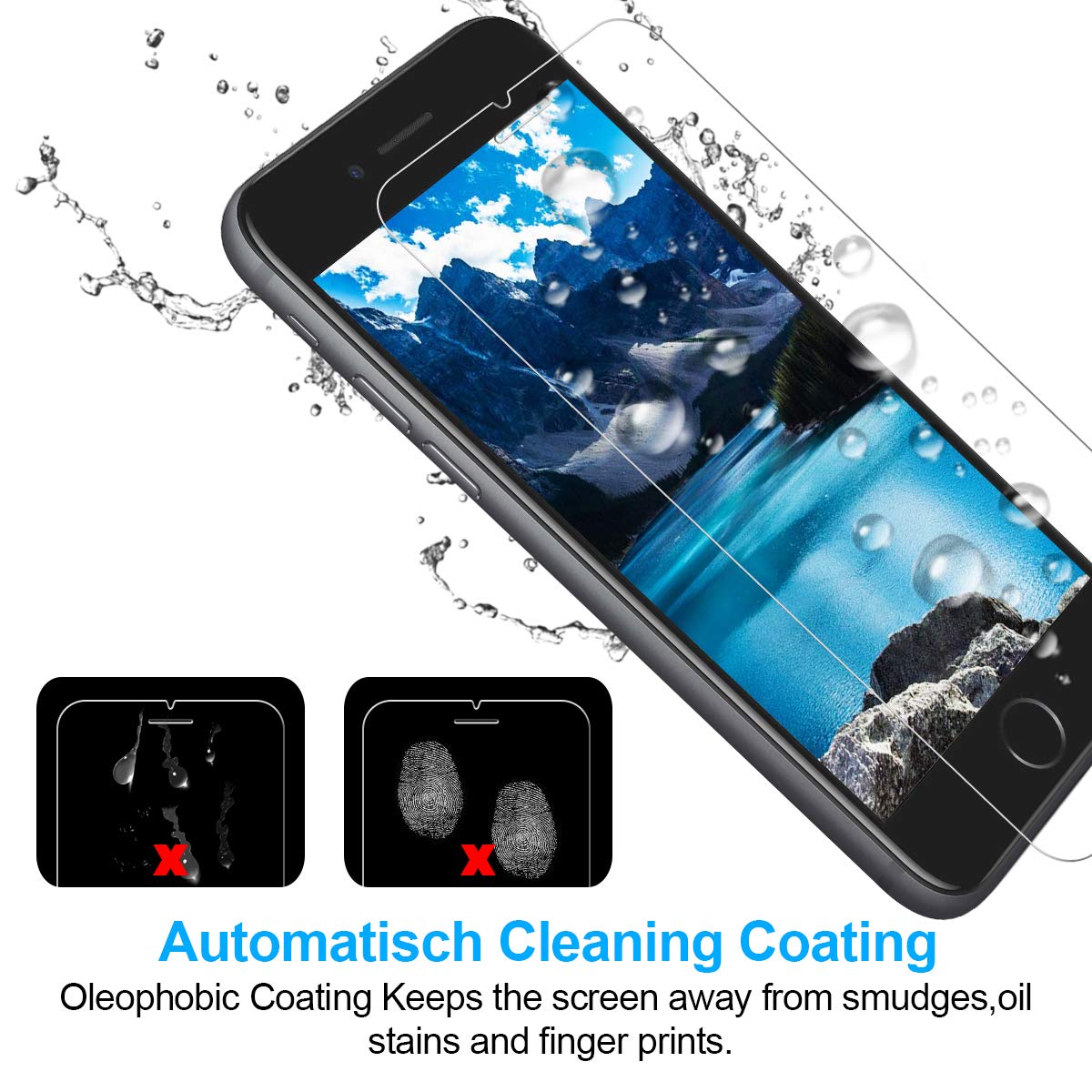 NONZERS [2 Pièces] Verre Trempé pour iPhone 8/ iPhone 7, [sans Bulles] [Anti-Rayures] 3 D Bords Arrondis Film Protecteur Vitre d\'Écran en Verre Trempé 9H Dureté et 3D Touch pour iPhone 8/ iPhone 7