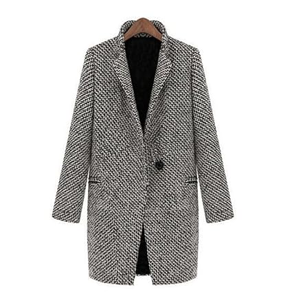 Windbreaker Damen Kolylong Frauen Elegant Wolljacke Lange Herbst Winter Warm Windbreaker Vintage Mantel Slim Parka Outwear Lo