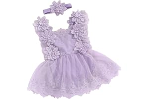 Baby Girl Outfits Sleeveless Romper Dress Flower Lace Newborn Bodysuit Dresses Birthday Clothes