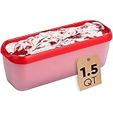 StarPack Long Scoop Reusable Ice Cream Container with Lid - Ice Cream Container for Home Made Ice Cream Storage, Soup & Food