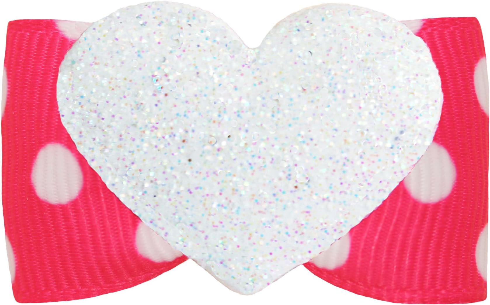 Hot Bows Shimmer of Love with a No-Slip French Clip for Dogs