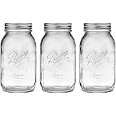 Ball Mason Jar-32 oz. Clear Glass Wide Mouth - Set of 3