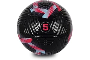 NEOGOAT Official Match Soccer Ball Size 5 – Waterproof Thermoplastic Polyurethane in&Outdoor Black Soccer Balls for Match and Training(Deflated,Without Pump)
