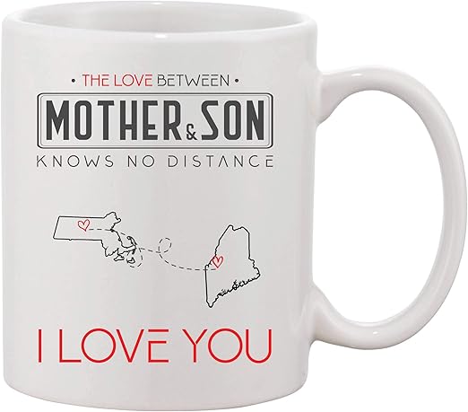 the love between mother and son knows no distance mug