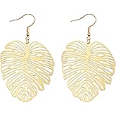 Gold Monstera Leaf Earrings - Dainty Monstera Jewelry