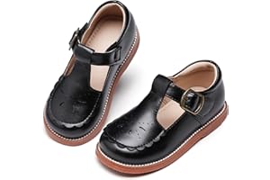 Kolan Todder Little Girls Oxford Shoes Mary Jane T-Strap School Uniform Party Dress Flat Shoes